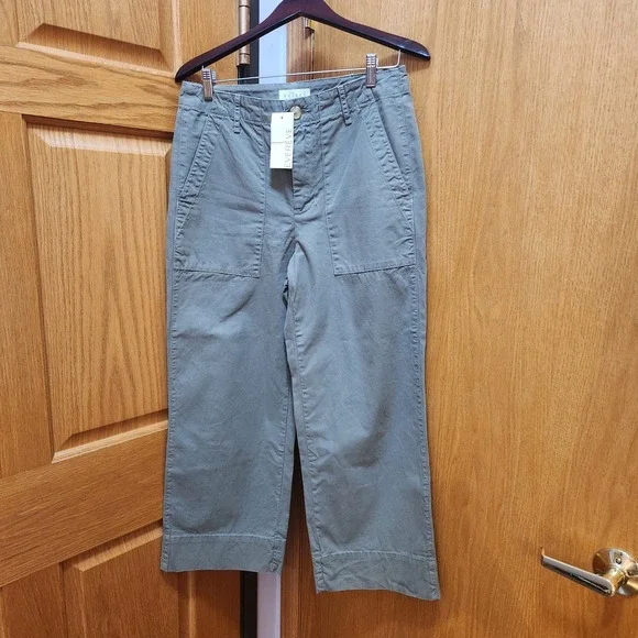 Velvet by Graham & Spencer Mya Utility Pant Smokey Olive Green Wide Leg Size 6 - Picture 1 of 6